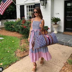 Eliza J red and blue maxi dress